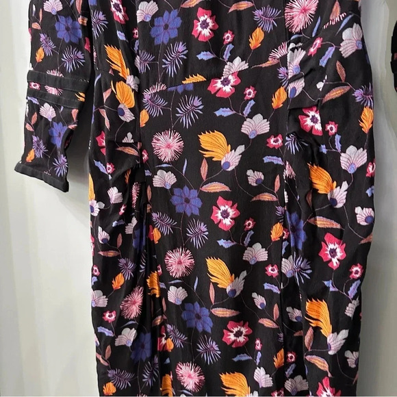 Ba&sh Mini Dress Maha Pleated Multicolor Floral Dress Size 2 - Picture 7 of 10